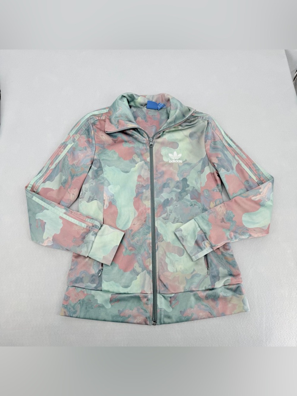 Adidas Pastel Camo Europa Track Full Zip Jacket Small Womens